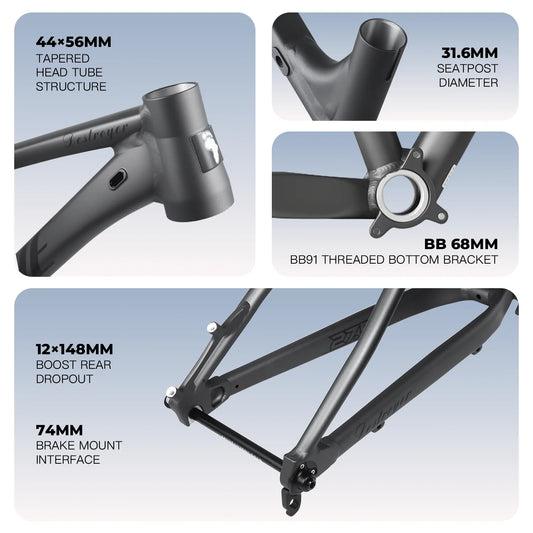 SPEEDONE Mtb 29 Aluminum Alloy Frame Hidden Internal Wiring 12x148mm Boost Endurance Race Bicycle Frame 27.5/29er Bicycle Parts