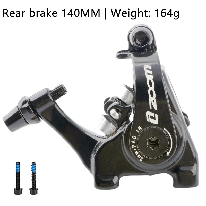 ZOOM DB700 Road Bike Brakes Mechanical Caliper Racing Bicycle Pushes Disc Brake Caliper Piston Line Pull For Rotor 140/160MM