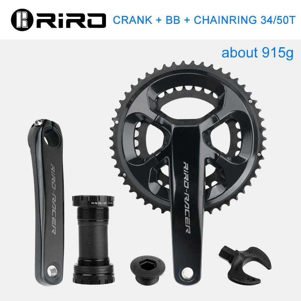 RIRO RACER R8 Road Bike Crankset Ultralight Chainwheel 170mm 50-34T Chainrings Sprockets Hollow Integrated Folding Bike Crankset
