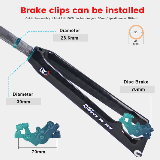 1-1/8“Disc Brake Road Bike Fork 700C Full Carbon Fiber Bicycle Forks 380g Lightweight 28.6mm Bike Accessories