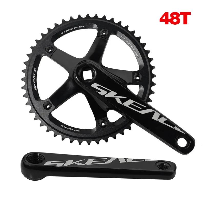 SKEACE 48T/49T Aluminum Alloy Bicycle Crank Set 144BCD Single Speed Crank Chain Wheel 165mm Crank Road Fix Gear Track Bicycle