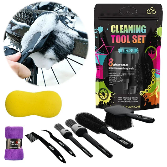 Bike Cleaning Tool Set Brush Kit for Mountain Road City BMX and