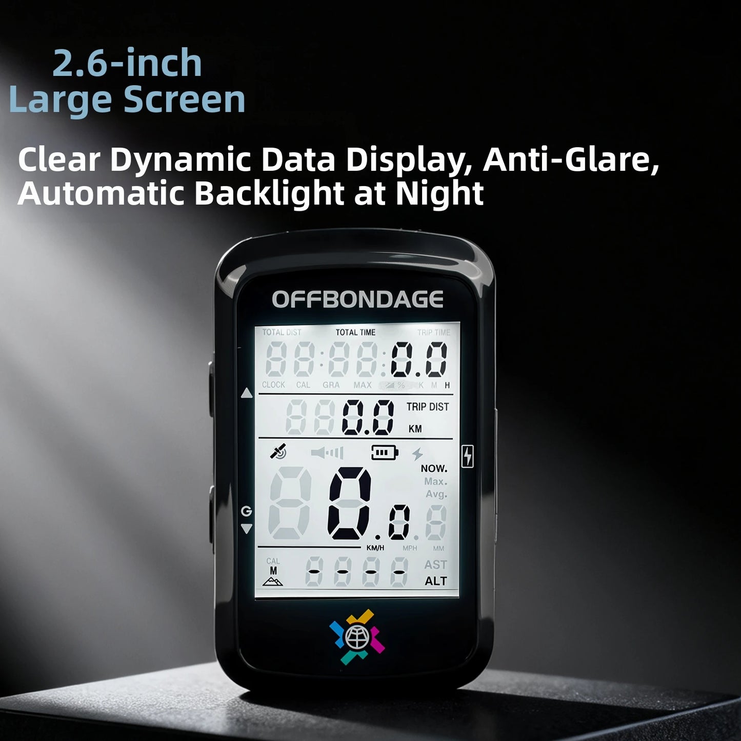 OFFBONDAGE GPS Bicycle Computer 2.6-inch Cycling Odometer Wireless Speedometer Waterproof Bike Digital Stopwatch Cycling GPS