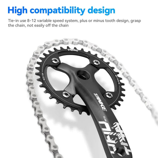 TANKE Bicycle Crank Square Hole Sprocket 104BCD 170mm Red Black