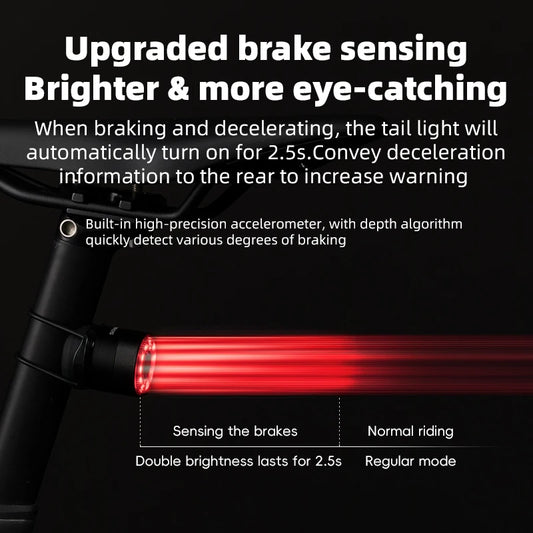 ROCKBROS Bicycle Tail Light Smart Brake Sensing Rear Bike