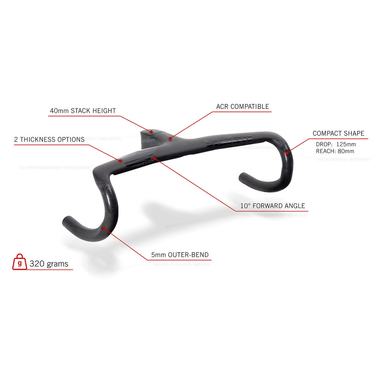 Vision Metron 5D ACR EVO Integrated Carbon Handlebar & Stem