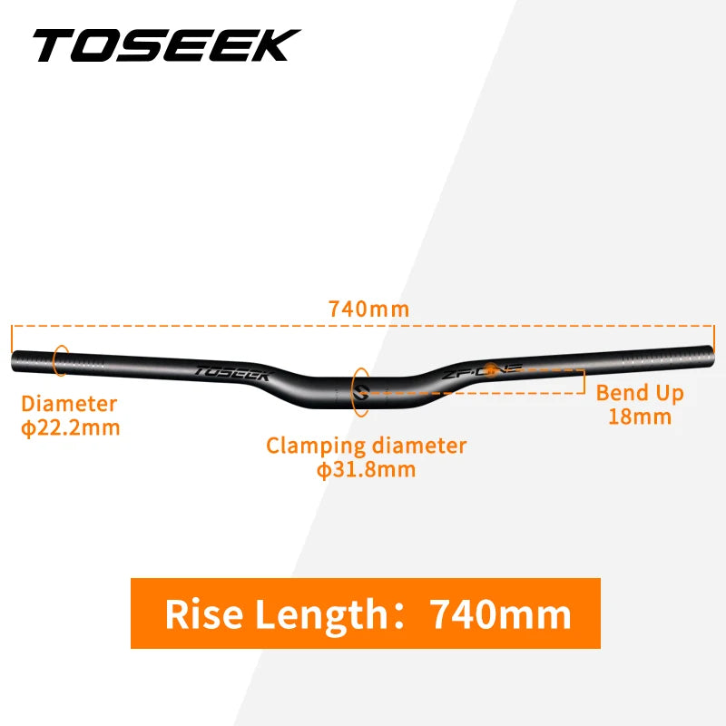 TOSEEK ZF-ONE Full Carbon Fiber Bike MTB Handlebar 31.8mm