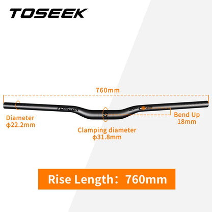 TOSEEK ZF-ONE Full Carbon Fiber Bike MTB Handlebar 31.8mm
