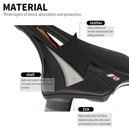 TOSEEK MTB Bicycle Saddle Bike Seat 7mm Round Rail EVA Material For MTB Racing