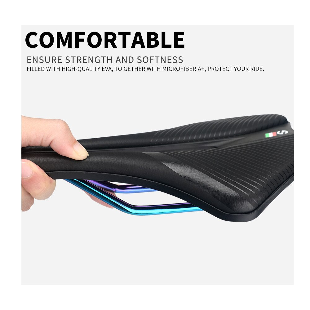 TOSEEK MTB Bicycle Saddle Bike Seat 7mm Round Rail EVA Material For MTB Racing