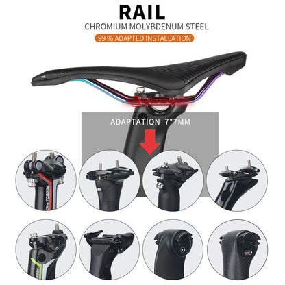 TOSEEK MTB Bicycle Saddle Bike Seat 7mm Round Rail EVA Material For MTB Racing
