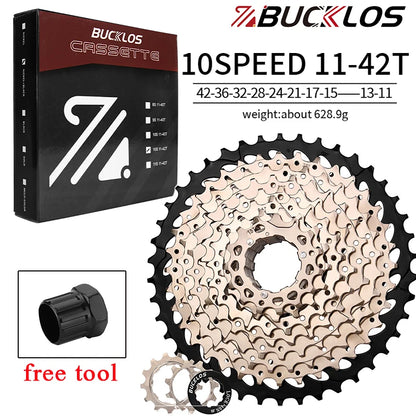 BUCKLOS Bicycle Cassette 10 speed MTB cassette K7 Road Bike Freewheel 25T 28T 32T 34T 36T 40T 10V Bike Cassettes Flywheel For HG