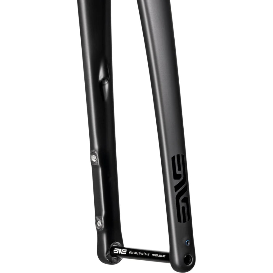 Rear dropout view of ENVE All-Road carbon fork with Flat Mount disc brake mounts