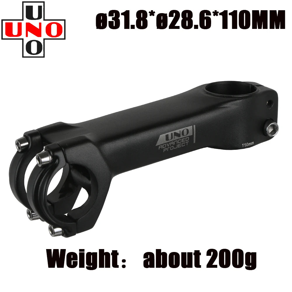UNO Bike Stem Ultralight Road Bike Stem Fork-7 Degree 28.6mm 31.8mm 70/80/90/100/110/120mm Mountain MTB Bicycle Kalloy