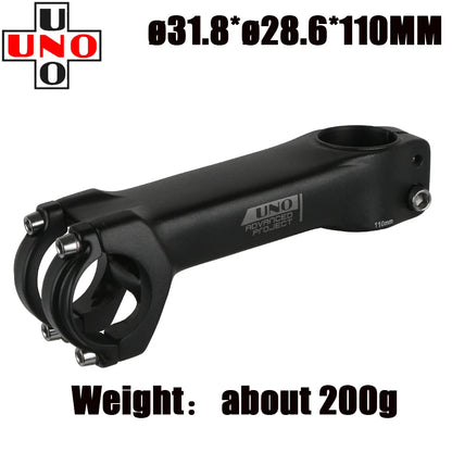 UNO Bike Stem Ultralight Road Bike Stem Fork-7 Degree 28.6mm 31.8mm 70/80/90/100/110/120mm Mountain MTB Bicycle Kalloy