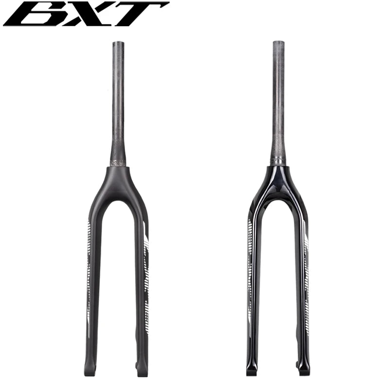 BXT-29er Mountain Bike Carbon MTB Fork, Rigid Tapered Thru Axle 100*15mm, Super Light Bicycle Fork,