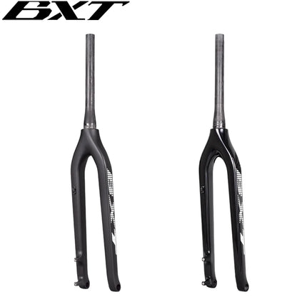 BXT-29er Mountain Bike Carbon MTB Fork, Rigid Tapered Thru Axle 100*15mm, Super Light Bicycle Fork,