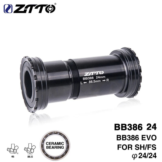 ZTTO BB386 Ceramic Threaded Lock Bottom Bracket 24mm 29mm 30mm