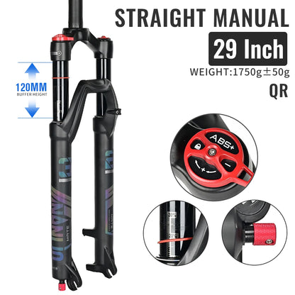 NANLIO X7 PRO MTB Air Suspension Fork 26/27.5/29er 120/140mm Rebound Remote Lockout Straight/Tapered 100x9/100x15mm QR/Thru Axle