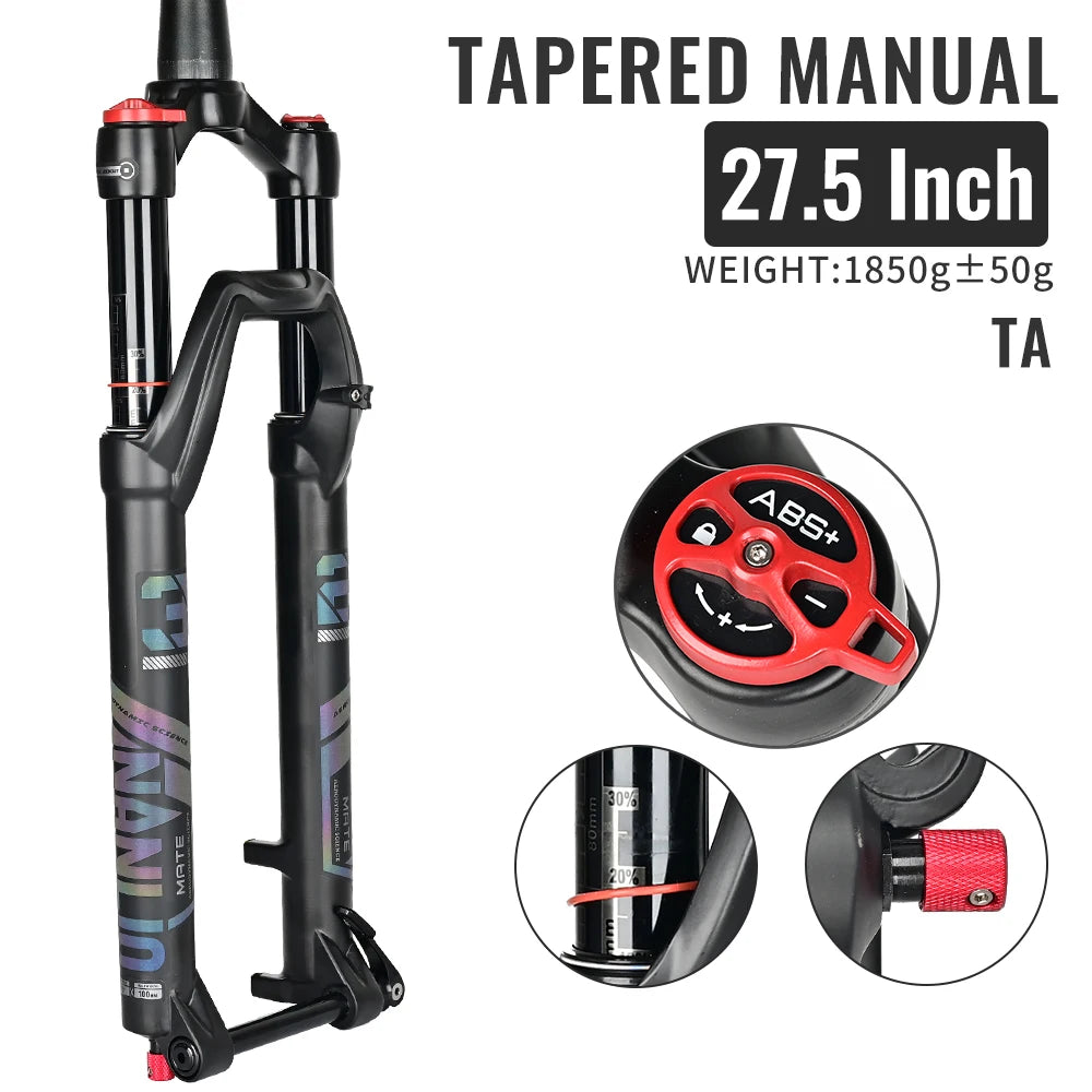 NANLIO X7 PRO MTB Air Suspension Fork 26/27.5/29er 120/140mm Rebound Remote Lockout Straight/Tapered 100x9/100x15mm QR/Thru Axle