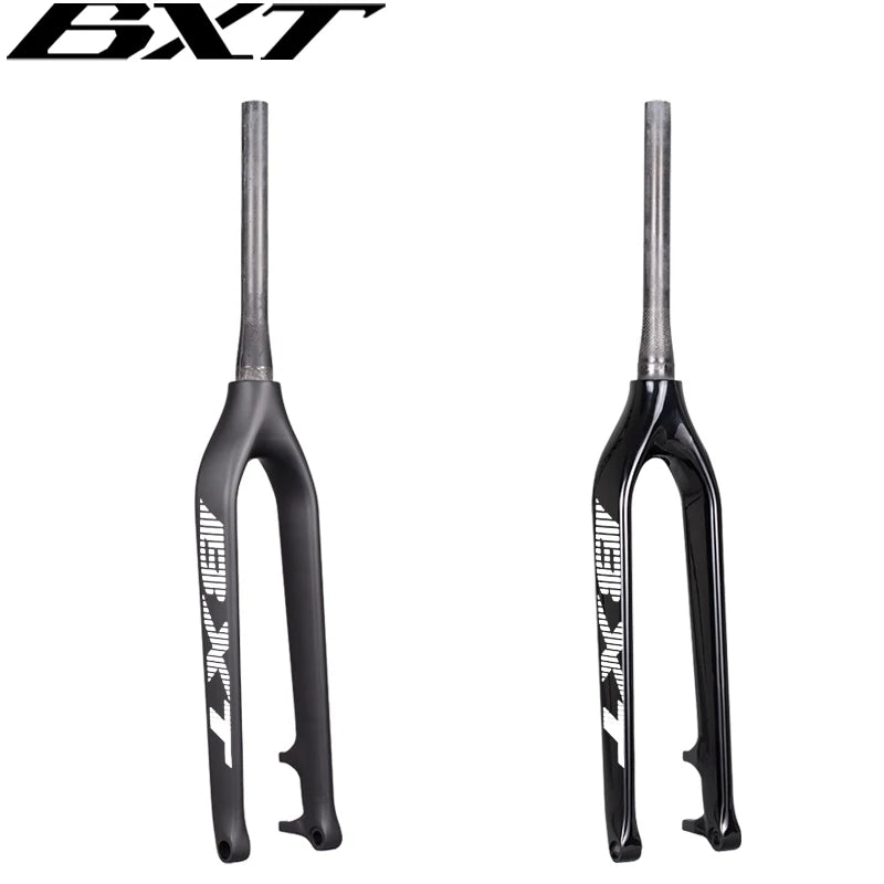 BXT-29er Mountain Bike Carbon MTB Fork, Rigid Tapered Thru Axle 100*15mm, Super Light Bicycle Fork,