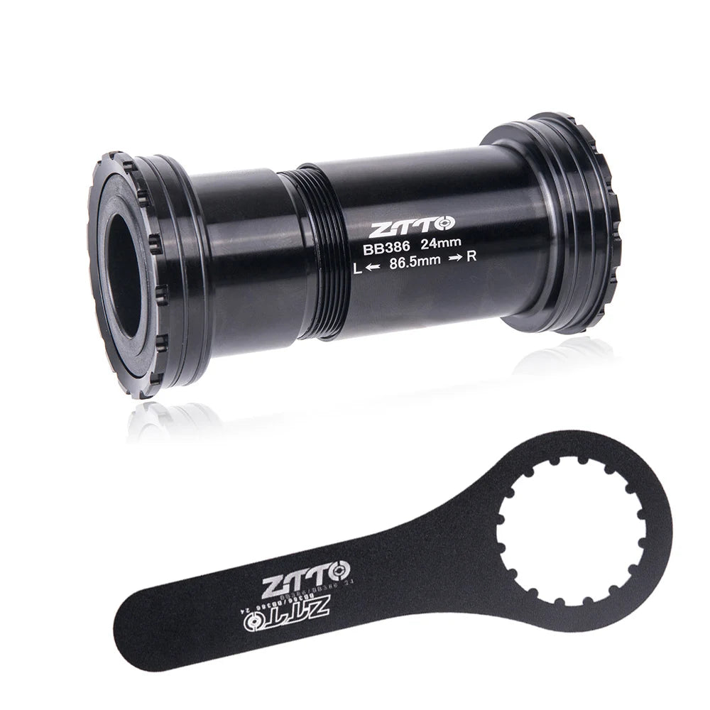 ZTTO BB386 Ceramic Threaded Lock Bottom Bracket 24mm 29mm 30mm for 386 46mm Frame to 24 29 DUB 30 Crank axle