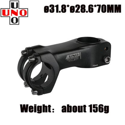 UNO Bike Stem Ultralight Road Bike Stem Fork-7 Degree 28.6mm 31.8mm 70/80/90/100/110/120mm Mountain MTB Bicycle Kalloy