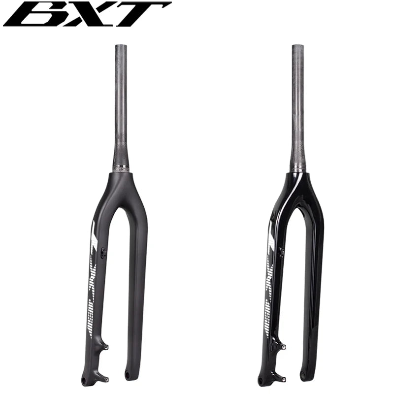 BXT-29er Mountain Bike Carbon MTB Fork, Rigid Tapered Thru Axle 100*15mm, Super Light Bicycle Fork,