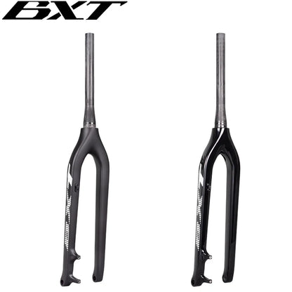 BXT-29er Mountain Bike Carbon MTB Fork, Rigid Tapered Thru Axle 100*15mm, Super Light Bicycle Fork,