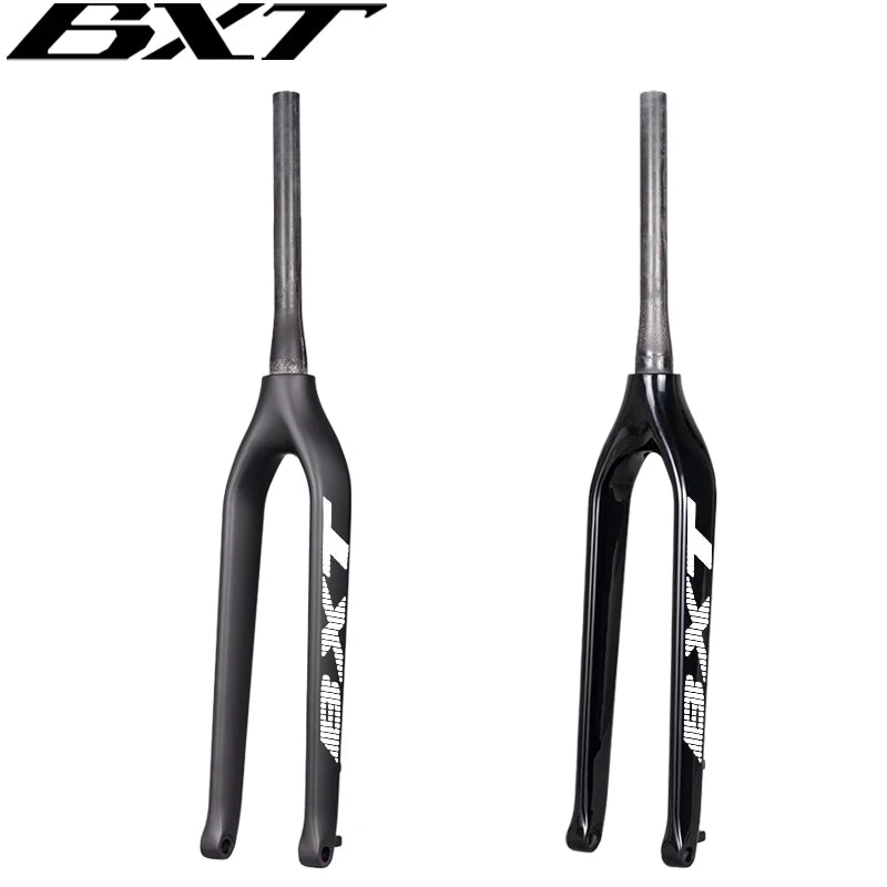 BXT-29er Mountain Bike Carbon MTB Fork, Rigid Tapered Thru Axle 100*15mm, Super Light Bicycle Fork,
