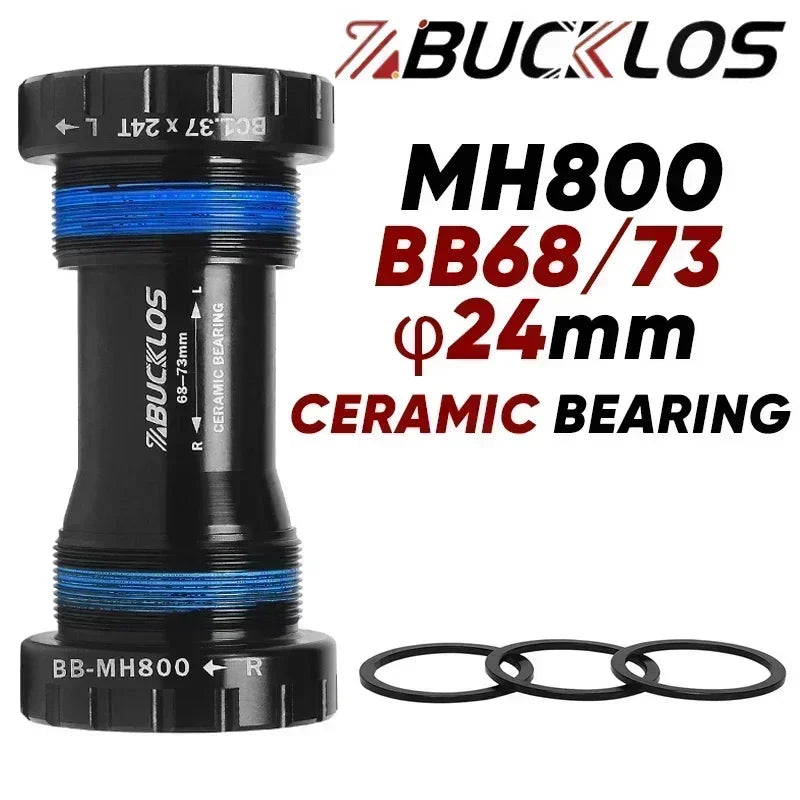 BUCKLOS Bicycle Bottom Bracket Ceramic Bearing BB MTB Road Bike BB68/73mm Bottom Bracket 24mm BSA Threaded Sealed BB Bike parts
