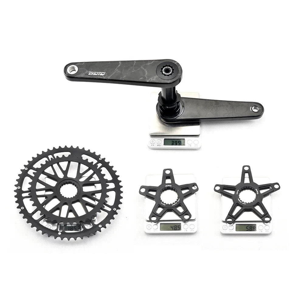 RIRO Carbon Fiber Road Crankset 29MM 50-34/52-36/53-39T Compatible with 11/12 Speed Shimano Direct Mount /110/130BCD Chainrings
