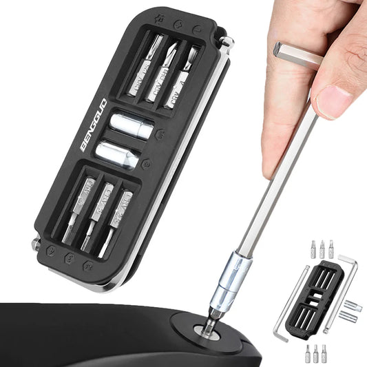 10-in-1 Bicycle Multi-Tool Steel Cycling Combination Maintenance Tools Multifunctional Portable Bike Maintenance Tools