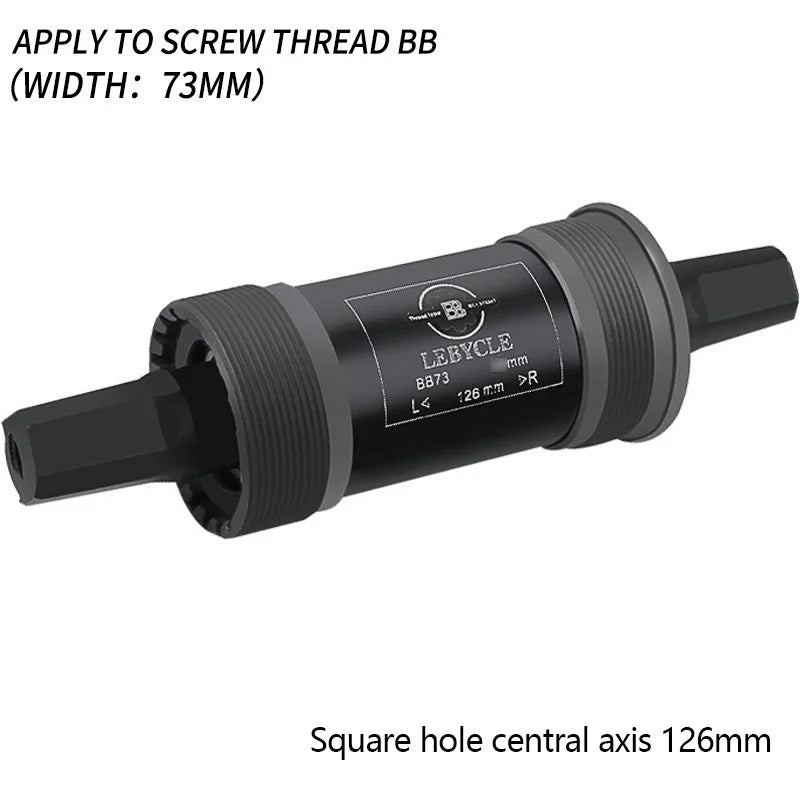 Mountain Bike Square Hole Bottom Bracket 73mm 113/122.5/124.5/126mm BB73 Waterproof Sealed Bearings Carbon Steel Cycling
