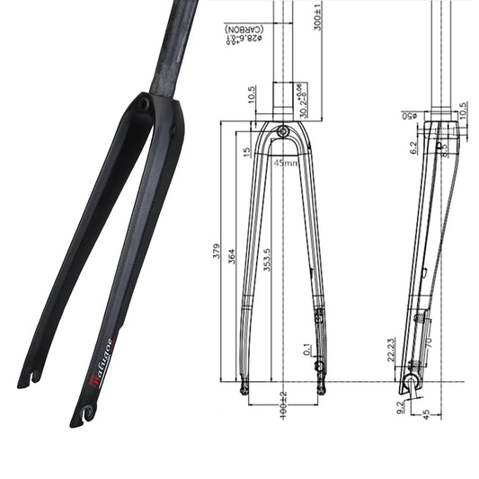 BALUGOE-Road Bicycle Fork, Full Carbon Disc Brake, Flat Brake, Bicycle Accessories, 700C * 23C, 25C, 28C, 28.6mm, 2023