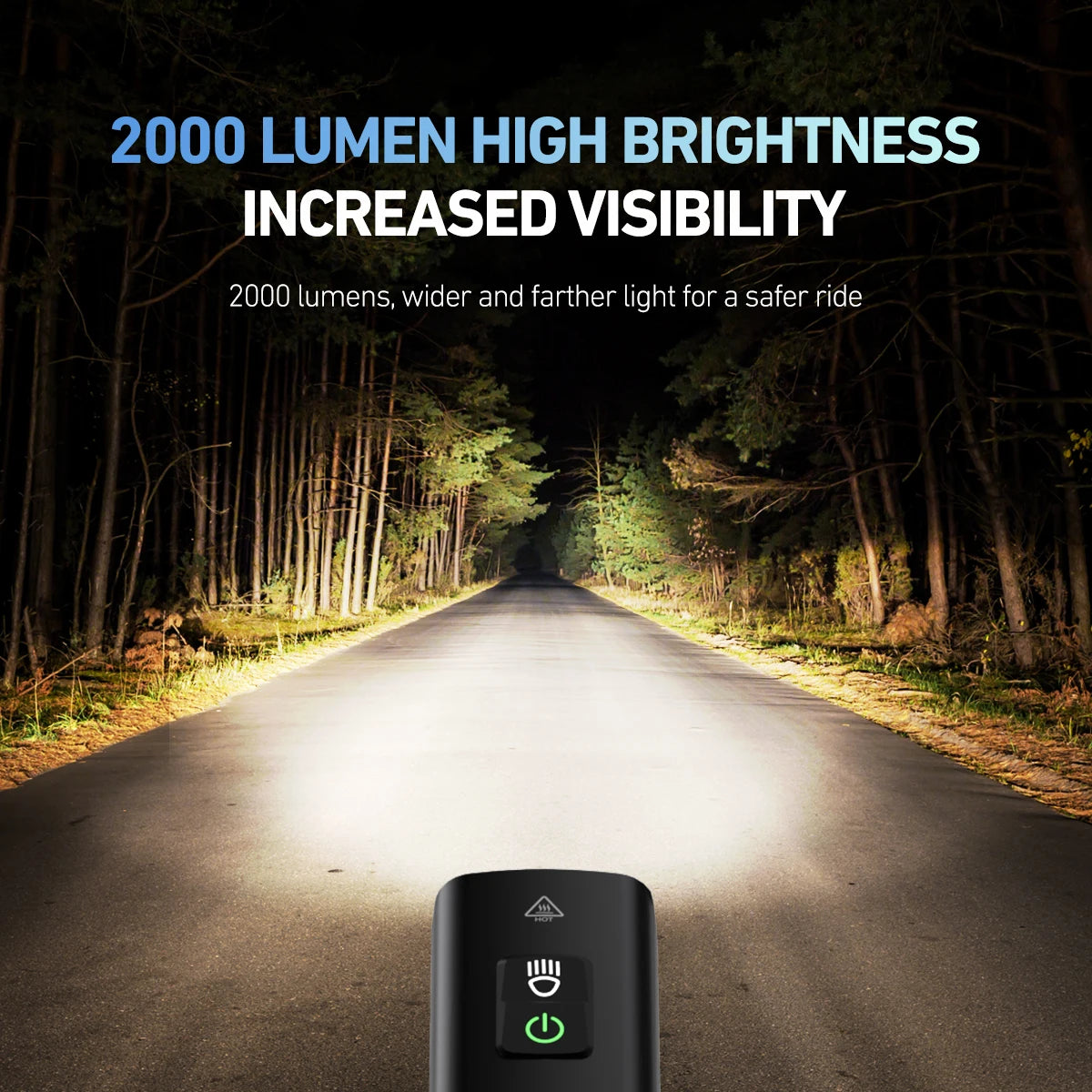 2000 Lumens CYCLAMI Bike Headlight Bicycle Flashlight Handlebar