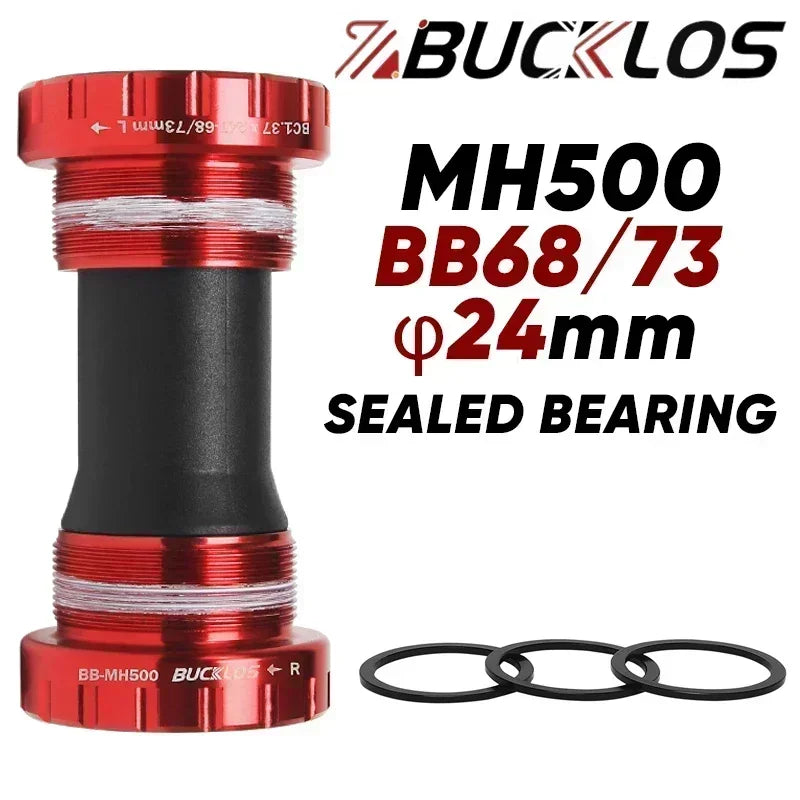 BUCKLOS Bicycle Bottom Bracket Ceramic Bearing BB MTB Road Bike BB68/73mm Bottom Bracket 24mm BSA Threaded Sealed BB Bike parts