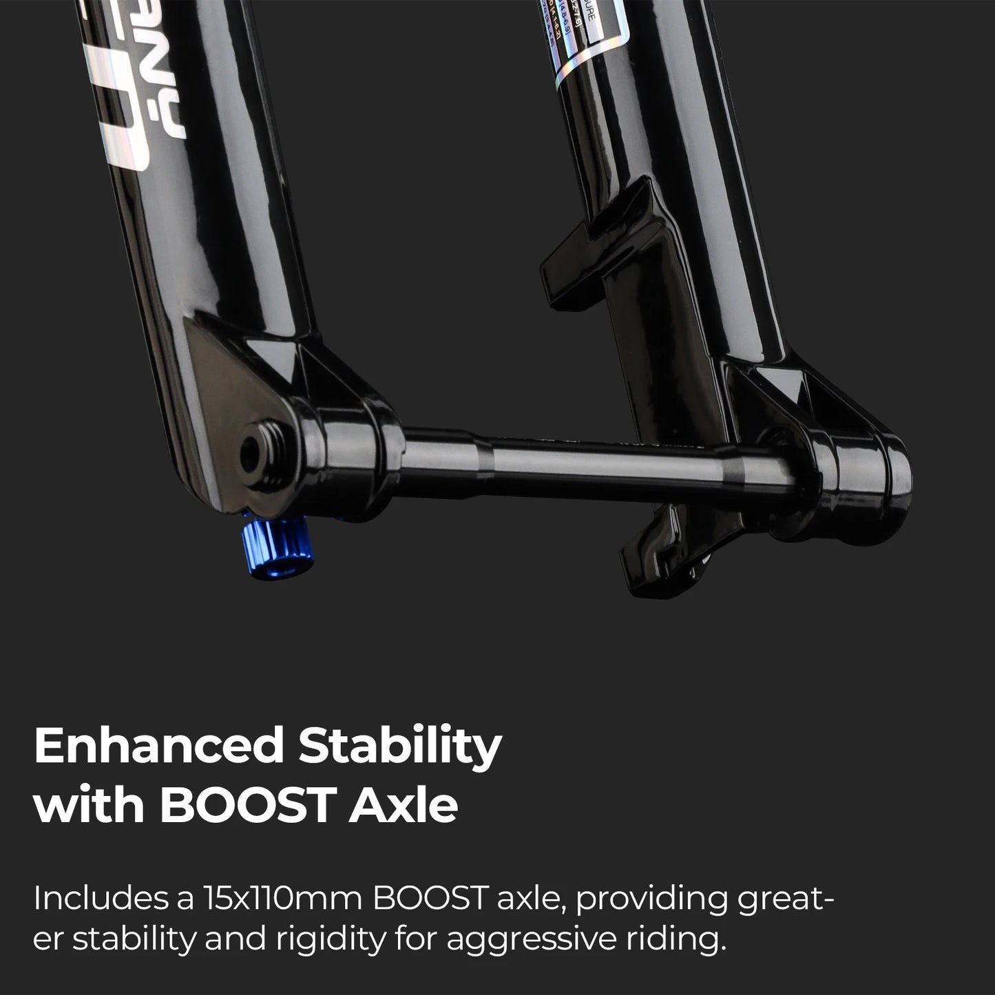 BOLANY MTB Air Fork 26/27.5/29 Inch Tapered Suspension Fork Rebound Adjustable 15x110mm Boost MTB Air Fork Thru Axle Disc Brake