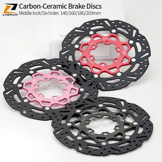 LVZHUN bike carbon-ceramic brake discs 140/160/180/203mm