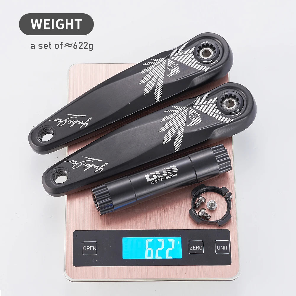 KRSEC Ultralight MTB Bike Crank DUB Axis Diameter 28.9mm Mountain Bicycle Crankset 170mm 3-nail Straight Installation For Enduro