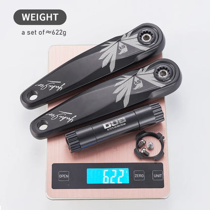 KRSEC Ultralight MTB Bike Crank DUB Axis Diameter 28.9mm Mountain Bicycle Crankset 170mm 3-nail Straight Installation For Enduro