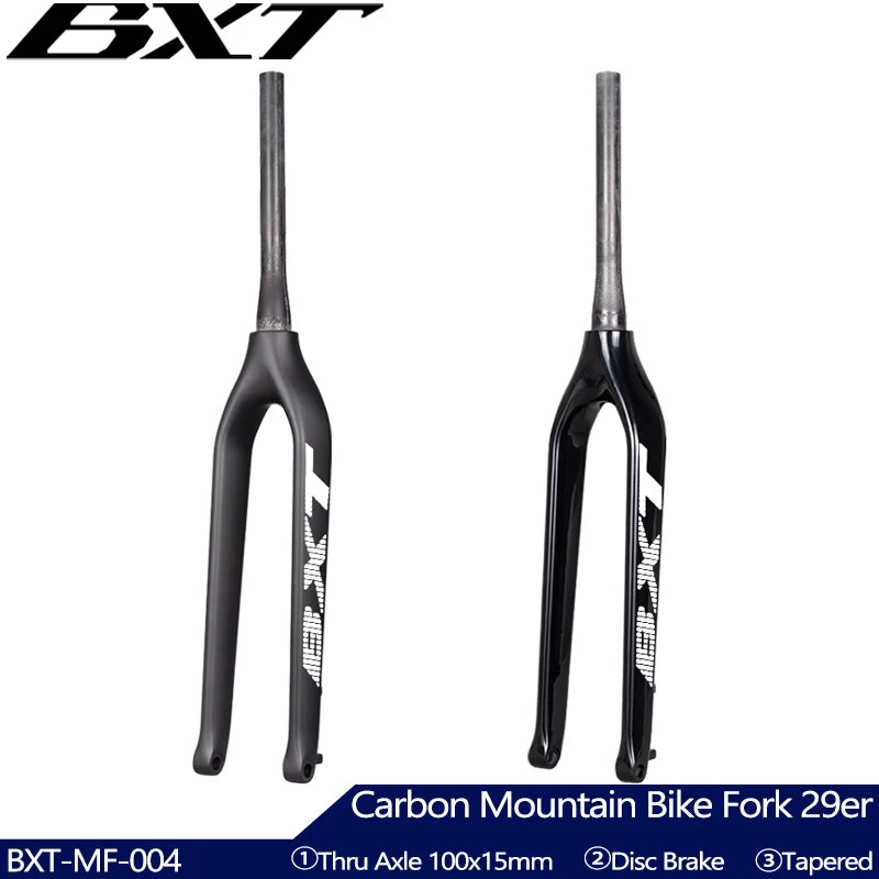 BXT Carbon Fork 29er Carbon MTB Fork Tapered Thru Axle 15mm Bicycle Mountain Fork Racing Use Bike Fork Disc 160mm