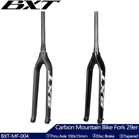 BXT Carbon Fork 29er Carbon MTB Fork Tapered Thru Axle 15mm Bicycle Mountain Fork Racing Use Bike Fork Disc 160mm