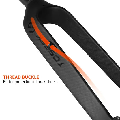 TOSEEK 26 /27.5/29 Inch Carbon Fiber Bike Fork Straight/Tapared Tube MTB Fork 9*100mm Mountain Bike Fork Bicycle Rigid Fork