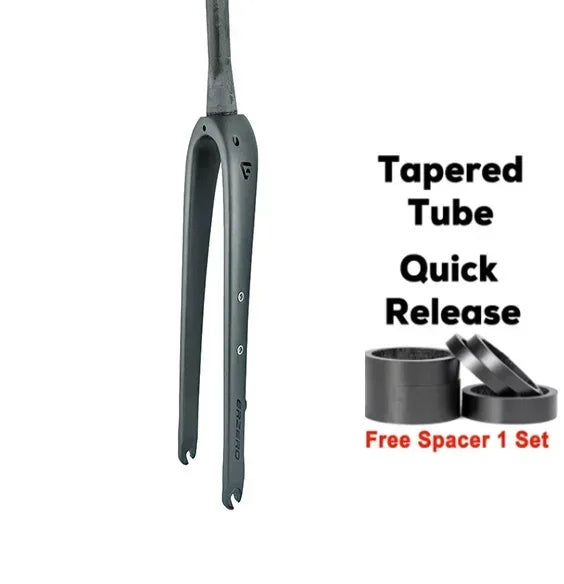 ERZERO Full Carbon Gravel Fork 700C/27.5" Tapered 12x100mm Thru-Axle 55mm Tire Clearance Disc/Rim Brake