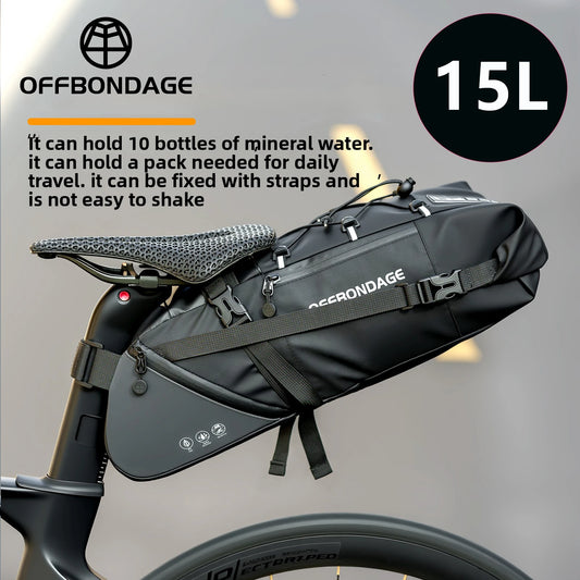 OFFBONDAGE Bicycle Saddlebag Waterproof 15L Large Capacity Bike