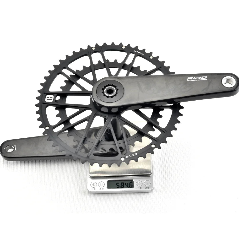 RIRO Carbon Fiber Road Crankset 29MM 50-34/52-36/53-39T Compatible with 11/12 Speed Shimano Direct Mount /110/130BCD Chainrings