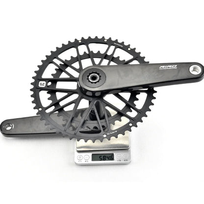 RIRO Carbon Fiber Road Crankset 29MM 50-34/52-36/53-39T Compatible with 11/12 Speed Shimano Direct Mount /110/130BCD Chainrings
