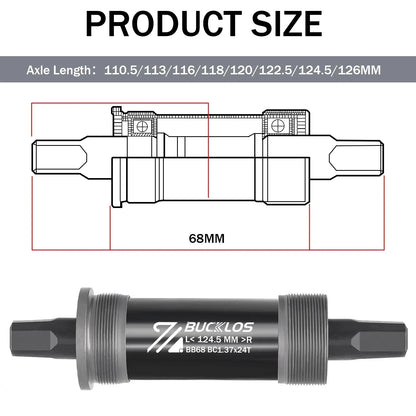 BUCKLOS Bike Bottom Bracket Square Hole Road Mountain Bike E-Bike Crank BB BB68 BB80 BB90 BB100 BB110 BB120 MTB Crankset Parts