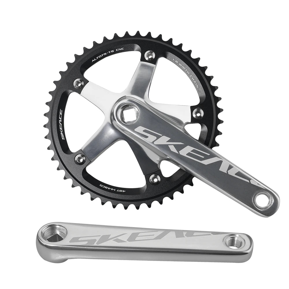 SKEACE BMX Crankset 48T Aluminum Alloy Fixed Gear Crank 144BCD Single Speed Fix Gear 165mm Bike Bicyle Chainwheel BMX Crank